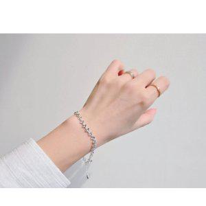 실버925 국내제작 컷팅 꽃 팬던트 심플 은팔찌 유니크 데일리 실버팔찌 (SILVER)