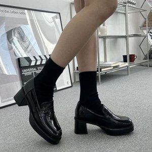 여성 로퍼 직장인 단화 플랫 애나멜 힐로퍼 데일리 구두 펌프스