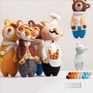 성인 양모 펠트 DIY 인형 양모 펠트 초보자 키트 만들기