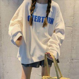 루즈핏 여성 오버핏 맨투맨 박시 여성 기모 맨투맨 영문 가을