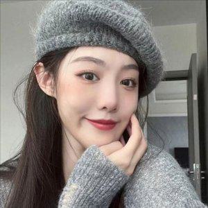 방한 여성 니트 베레모 털 여성 겨울 빵 모자 울