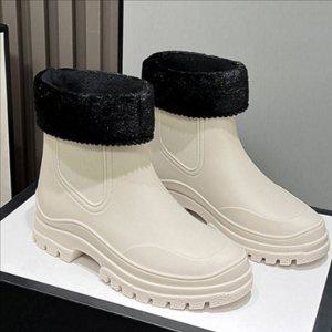 겨울 여성 첼시 레인 부츠 기모 여성 숏 레인 부츠