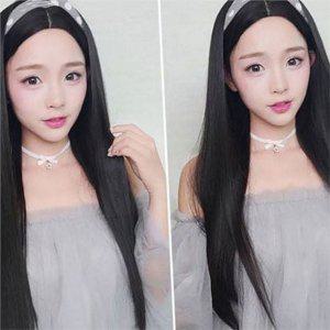 내추럴 여성 긴 머리 가발 스트레이트 여성 생머리 가발 데일리