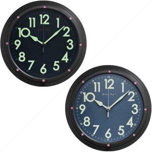 GB5247e 야광 무소음 핑크큐빅 메탈 벽시계 25cm 블랙