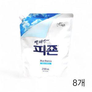 피죤 리필용 섬유유연제 블루비앙카 2L X 8개 향기좋은유연제 의류냄새제거 수건냄새 빨래냄새 헹굼용