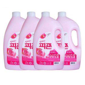 피죤 용기 세탁 섬유유연제 핑크 로즈 2500ml 4개