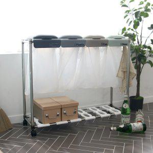 쓰레기거치대 4단분리수거함 이동식분리수거 쓰레기봉투거치대 분리수거쓰레기통