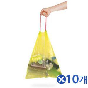 30리터 자동끈 비닐봉지 15매 색상랜덤x10개 리필봉투