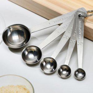 고급 올스텐 계량 커피 실버 분유 시약 계량스푼 5P