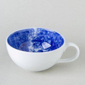이천도자기 수작업 청화 풍경 커피잔 210ml 홈카페