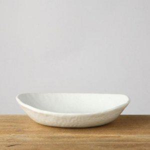 떡살백자 이천도자기 그릇 주물럭타원볼 21cm 1호 도자기 트 플레이