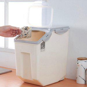 밀폐쌀통 쌀보관 쌀포대 15kg 도어 뚜껑 잡곡통 쌀통 15L 조미료통 견과류 잡곡 용기