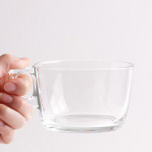 내열 강화 유리 투명 점보 카페 커피 스프 시리얼 머그 머그컵 500ml 2P
