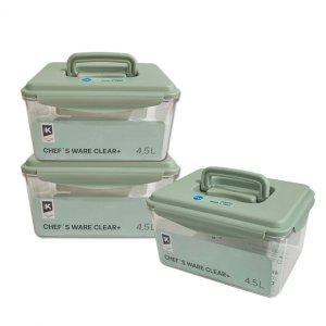 국내산 뉴 셰프웨어 클리어 플러스 트라이탄 밀폐용기 핸디 직사각 4500ml x 3개