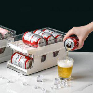 냉장고 정리 캔 음료 맥주 보관 트레이 자동 디스펜서