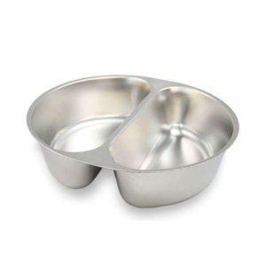 스텐 키친아트 2칸 면기 짬짜면 탕짜면 반반그릇 무연마 2칸용기