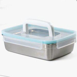 밀폐 용기 스텐 반찬통 김치통 보관용기 하늘 1800ml