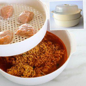 티본 대형찜기+스팀찜기1단세트 전자레인지 말끔정리 멀티찜기