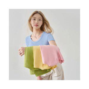 루미나D 쿨티셔츠 시원한 모달 스판 무지 면티 얇은 세미크롭