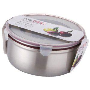 스텐 원형 밀폐 김치통 3.3L 대형 반찬통 보관용기