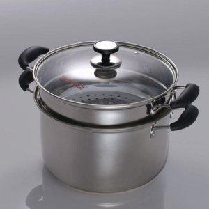 키친아트 2단 찜기냄비 24cm 스텐 찜냄비 찜솥