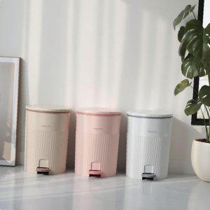 파스텔톤 저소음 발판식 휴지통 9.2L 무소음 인테리어 쓰레기통