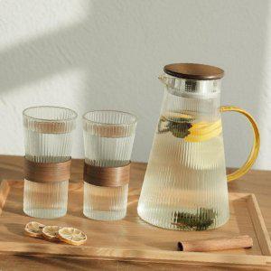 대용량 물병 1.8L 컵 450ml 2개 세트 주방 식탁용 물통 물컵 세트
