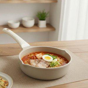 인덕션 통주물 세라믹 코팅 18cm 편수냄비 라면 이유식 소스팬