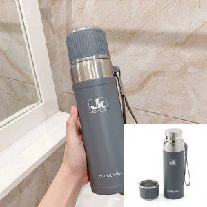 이중스텐 진공 보온병 750ml 그레이 테니스텀블러 스포츠텀블러