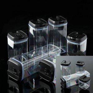 원터치 밀폐용기 7종세트 블랙 시리얼보관통 냉장고수납
