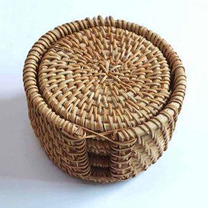라탄 컵 받침대 8cm 세트 라탄티코스터 라탄코스터 핸드메이드티코스터