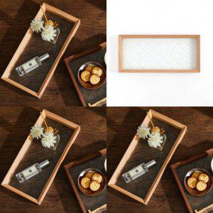 플라워 유리트레이 30x14cm 내추럴 서빙쟁반 소품트레이 티타임
