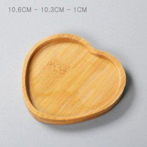(41차 ) 대나무 우드코스터 컵받침 (10.6cm 하트 21호) 10개