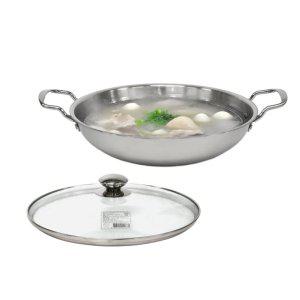 인덕션가능 스텐 양수 전골냄비 뚜껑포함 30cm 찌개 낮은냄비 곱창 가정용 업소용