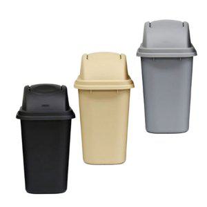 업소용 PP 스윙뚜껑 휴지통 쓰레기통 30L 화장실 냄새차단 분리수거 식당 사무실