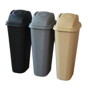 업소용 PP 스윙뚜껑 휴지통 쓰레기통 50L 화장실 냄새차단 분리수거 식당 사무실