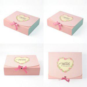 리본 선물상자 10p세트 31x25cm 핑크 마카롱상자 선물케이스 기프트박스