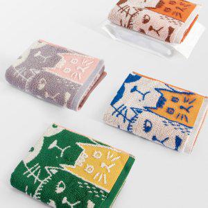 피코 귀여운 도쿄고양이 타월 4pcs 세면수건
