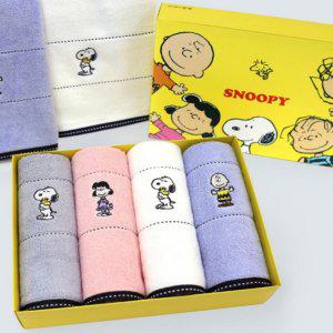 답례품 타올 수건 스누피 설날 선물 송월 선물세트 4P 명절