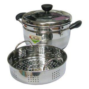 인덕션 스텐 찜냄비 20cm 튤립 찜기 국통 들통 찜솥 양수 다용도