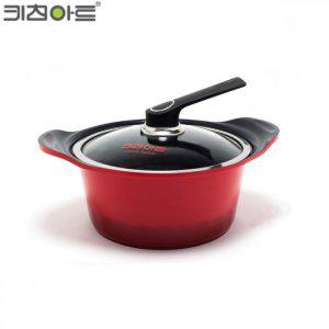 키친아트 세라믹냄비S 24cm 양수 통주물냄비 레드
