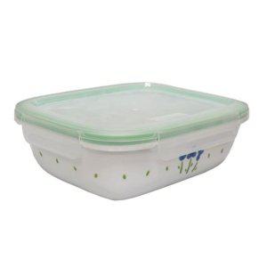 파랑꽃 대용량 도자기 밀폐용기 1900ml 뚜껑 찬통 반찬 냉장고 보관 그릇
