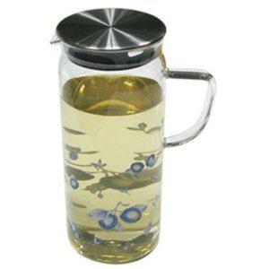 블루베리 유리 물병 1.8L 워터저그 식당 냉장고 보관 용기