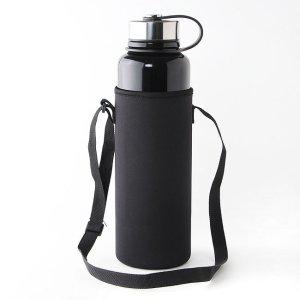 핫앤쿨 더블월 진공 보온병 1.5L(블랙) (파우치포함) 스텐 등산 보냉물병