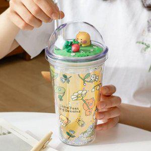 돔형 카카오프렌즈 피규어 빨대 텀블러 450ml 1P 물통