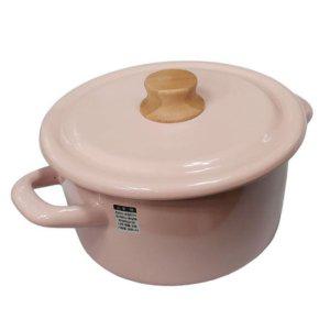 핑크 인덕션 양수냄비 18cm 2.3L 법랑 라면 찌개 감성 주방용품