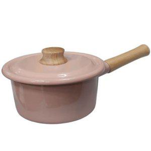 핑크 인덕션 법랑냄비 16cm 1.6L 편수 라면 찌개 주방 조리용품