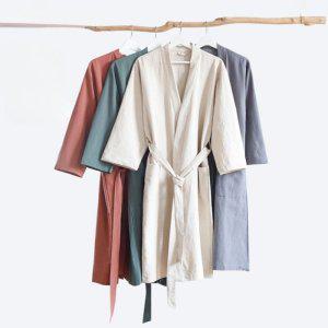 홈밴밴 여성 남성 샤워가운 골프 호텔 로브 면 린넨 랩 가운 4color 주문제작가능