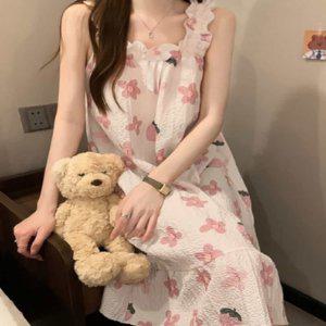 원피스 면잠옷 여름샤워가운 목욕가운 여성골프샤워가운