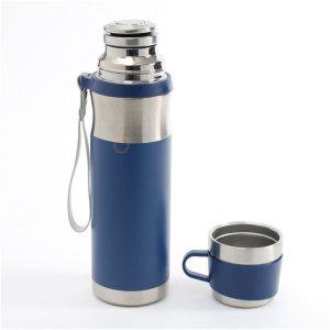 보온병 750ml 블루 보냉물통 차거름망보온병 등산용보온병